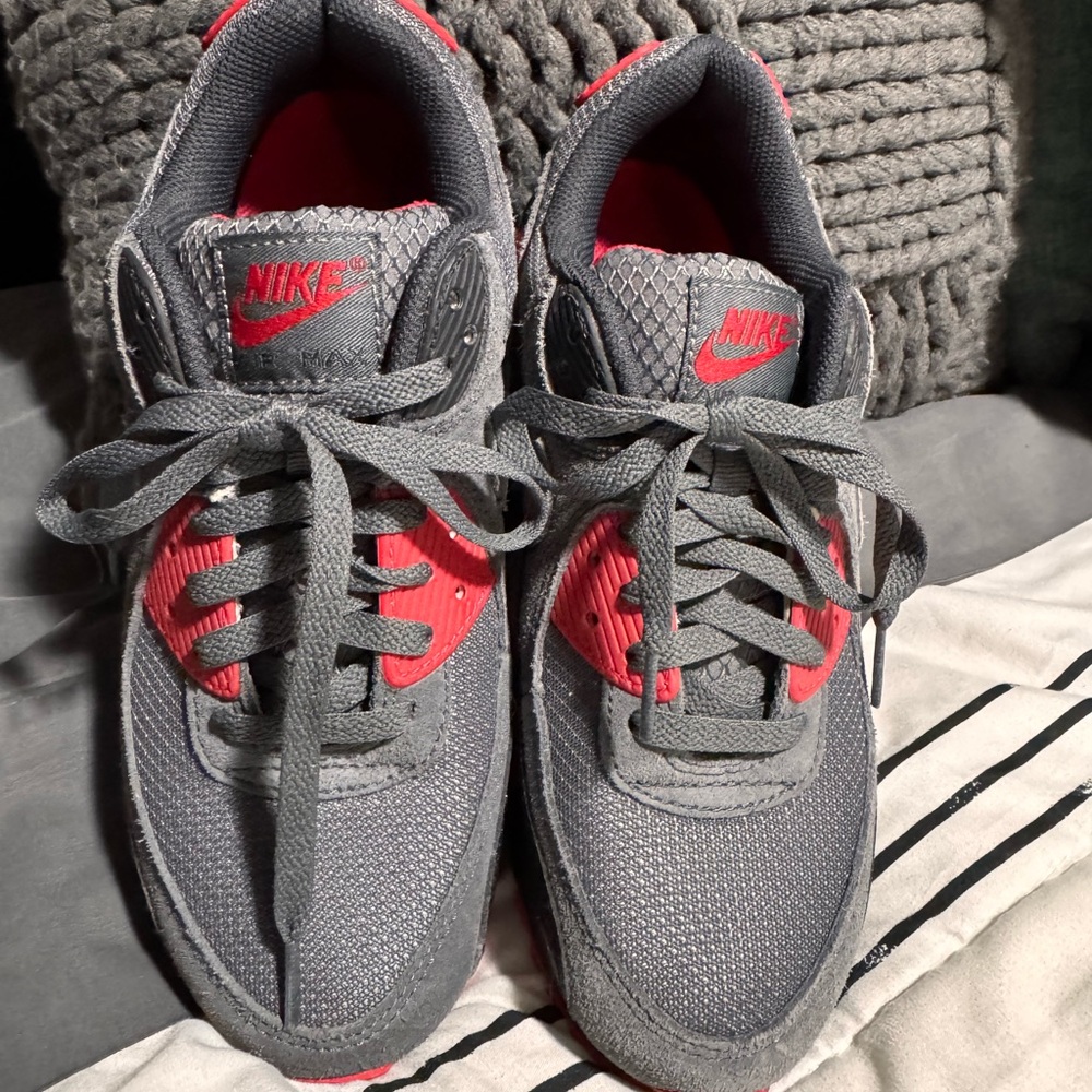 Nike Gray and Red Athletic Shoes
